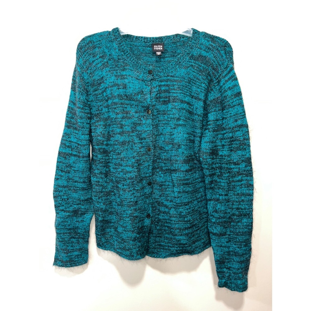 Elieen Fisher Women's Sweater Size Medium Turquoise Wool Blend